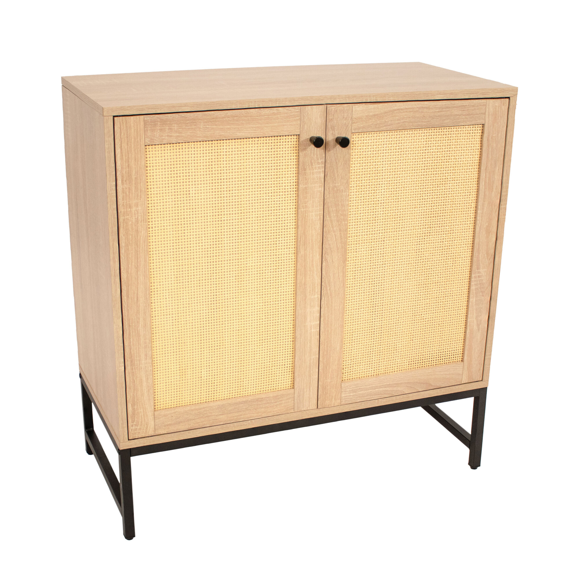 Sunnydaze Decor, 2-Door MDF Accent Cabinet - Light Oak, Width 31.5 in, Height 33 in, Depth 15 in, Model# JAH-1481